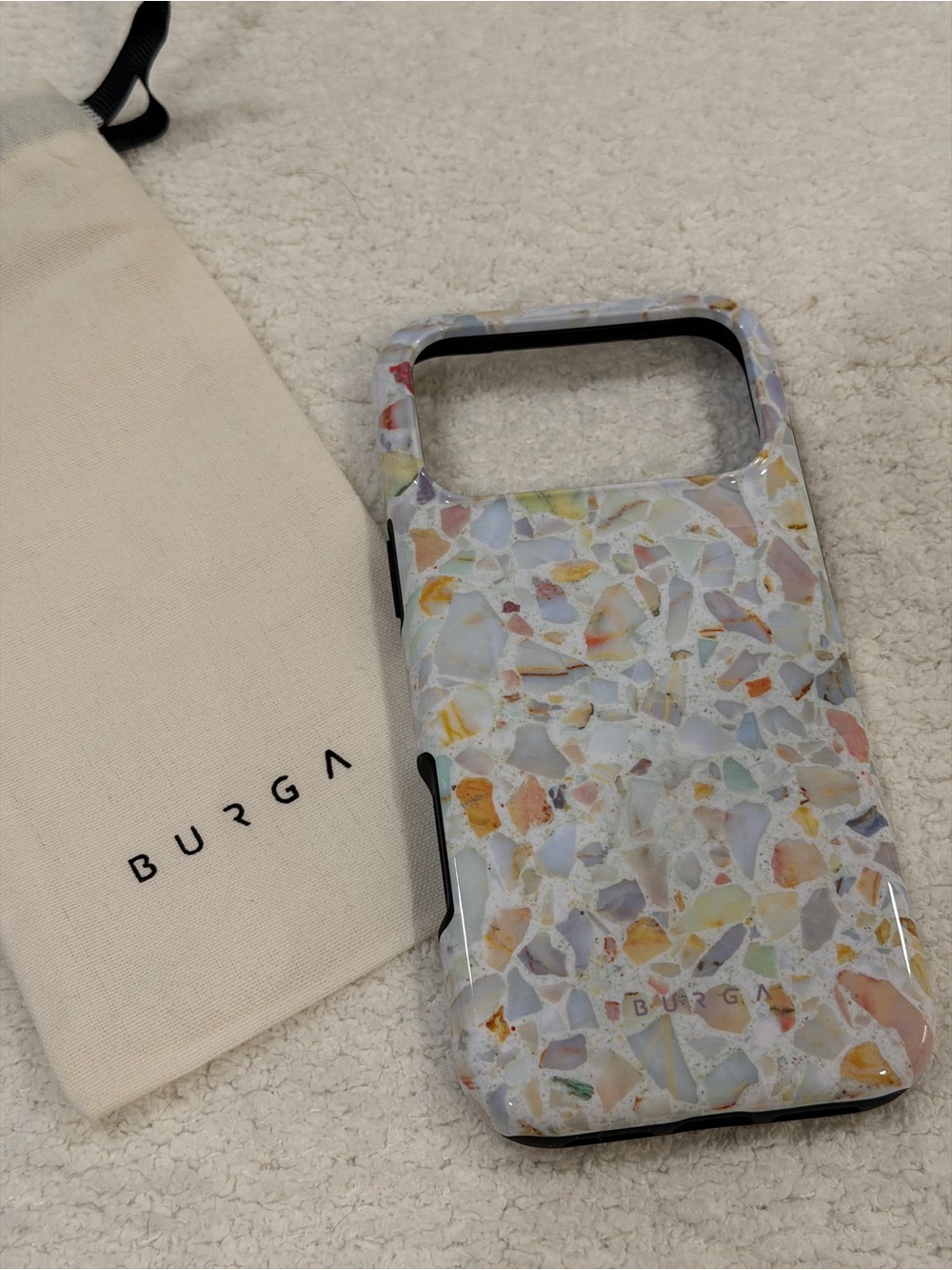 Burga ‘Rainbow Crush’ Multicolor Terrazzo Mosaic Phone 17 Pro Max Case -